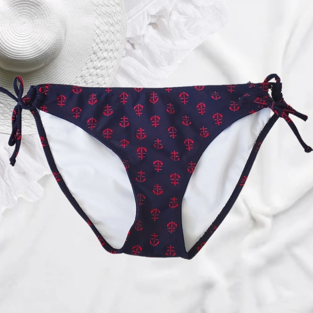 Blue and Red Anchor Bikini Bottom- Classic cut - Picture 2 of 4